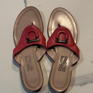 Salvatore Ferragamo Pink Slide Sandals